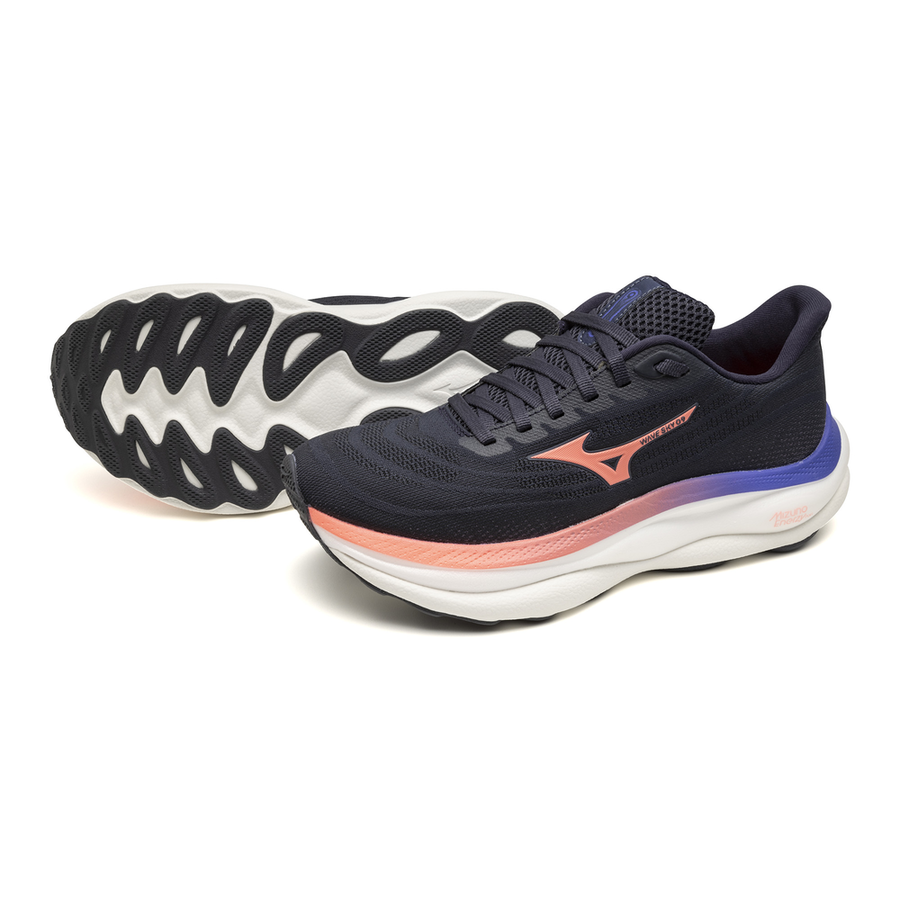 Mizuno WAVE SKY 9 Odyssey Gray/Striking Coral/Iris Bloom